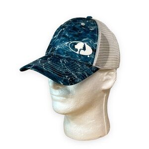 Mossy Oak Fishing Blue Camo Water Camouflage White Mesh Trucker‎ Snapback Hat